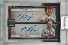 2020 Topps Museum Collection Mike Trout Bryce Harper Dual Auto 1/5