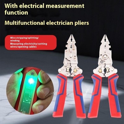 Multifunctional Wire Stripper With Electrical Test Pen Foldable Cable Cutter