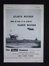 Original 1954 Advert Short Brothers Seamew Anti-Submarine Aircraft