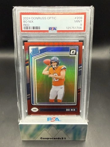 2024 Donruss Optic Rated Rookie Red BO NIX RC 1/125 PSA 9 Mint DENVER BRONCOS 🔥