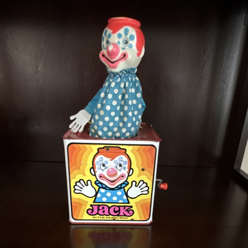 Mattel Jack-in-the-Box Clown Toy 1971 Vintage for Ages 3-7
