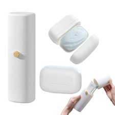 2PCS Portable Travel Toothbrush Case Minimalist Travel Soap Case,Toothpaste