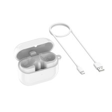 1Pc Charging Box White w/ Cable For Samsung Galaxy Buds3 Pro SM-R630 Earphones;