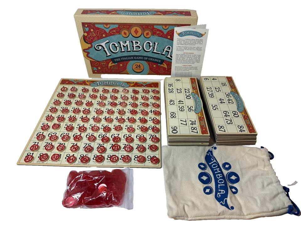 Tombola The Traditional Italian Game of Chance Board Game 24 Players COMPLETE - Image 3 of 3