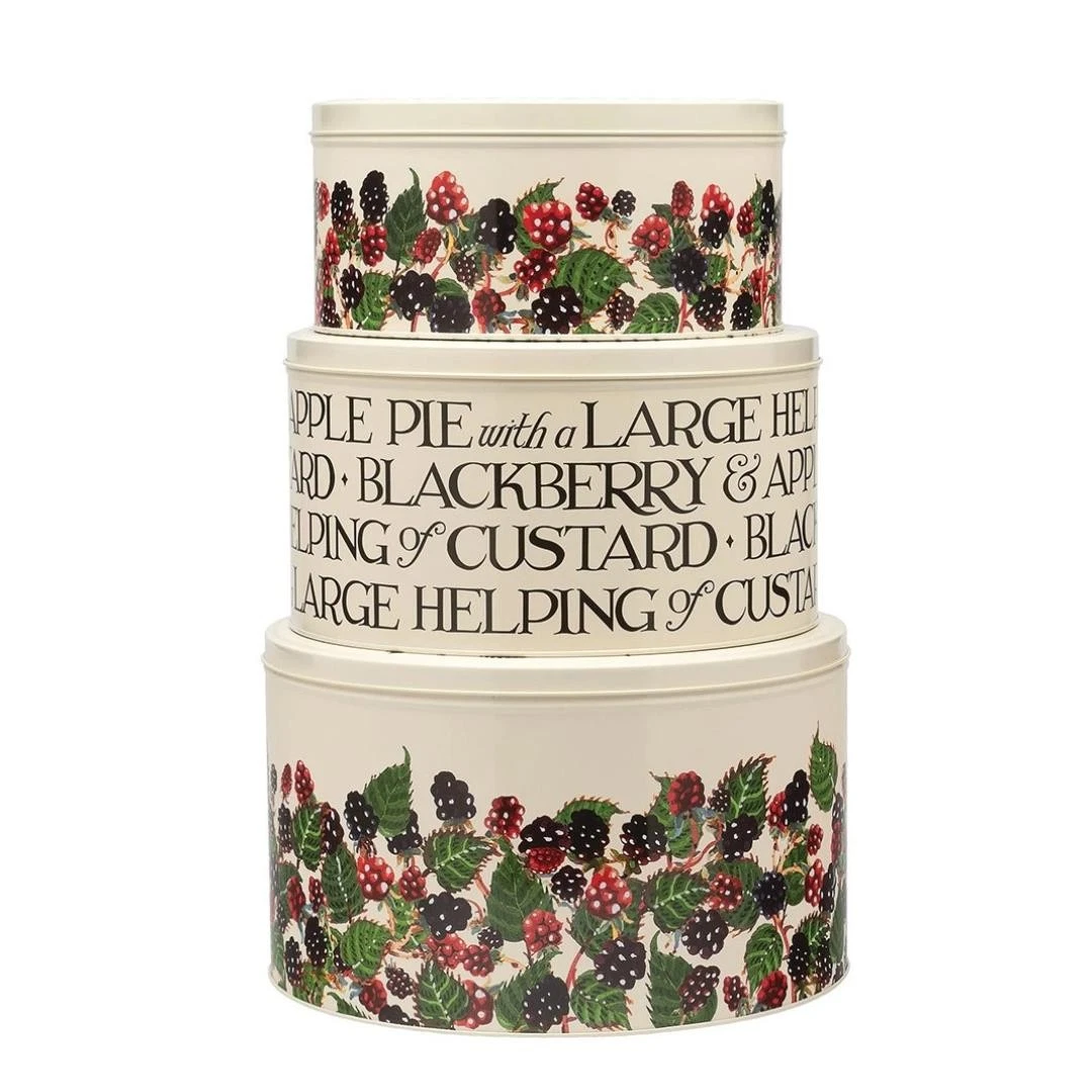 Cake Storage Tins Emma Bridgewater Blackberry Set Of 3 Kitchen Containers