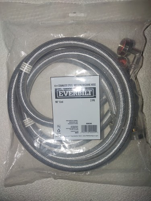 #ad Everbilt 4 ft. Stainless Steel Washing Machine Connector Hoses 2 Pack 90* End $16.00