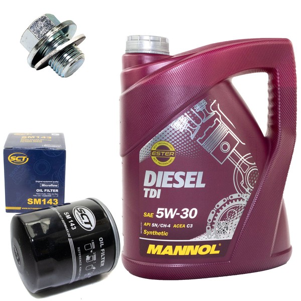 MotoröL Set 5W-30 5 Liter + ÖLfilter SM 143 + Schraube FüR Toyota Hiace IV Bus-image