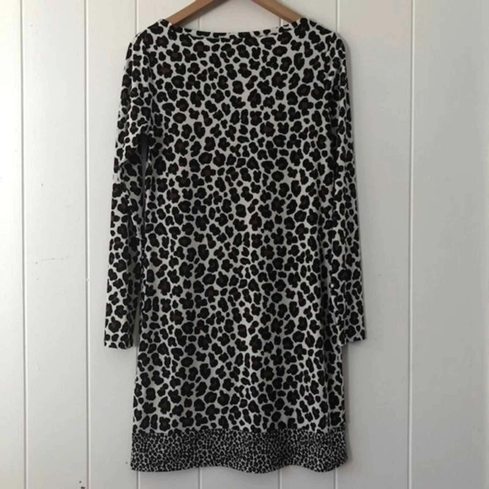 Abito donna Michael Kors petite savana gatto manica lunga stampa animalier piccolo