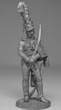    Prussia. Officer Napoleonic War UnPAINTED. Tin figurine 54mm1/32 FL   