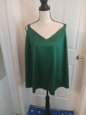 Lane Bryant Women's Plus Sleeveless V Neck Tank Top Blouse Green Size 24 NWT