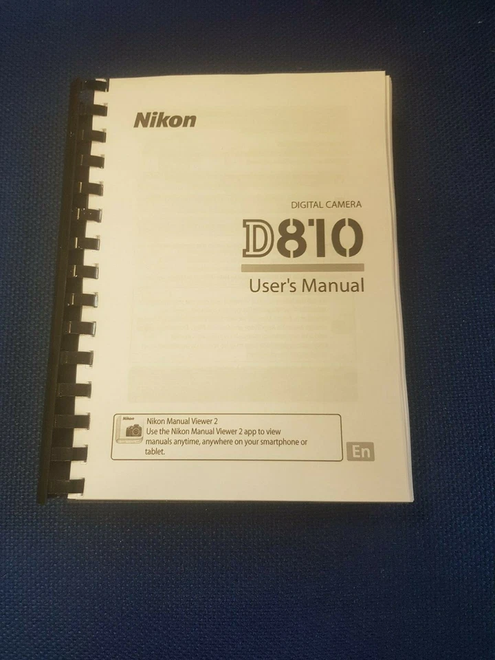CÁMARA DIGITAL NIKON D810 MANUAL DE INSTRUCCIONES TOTALMENTE IMPRESO 530 PÁGINAS A5