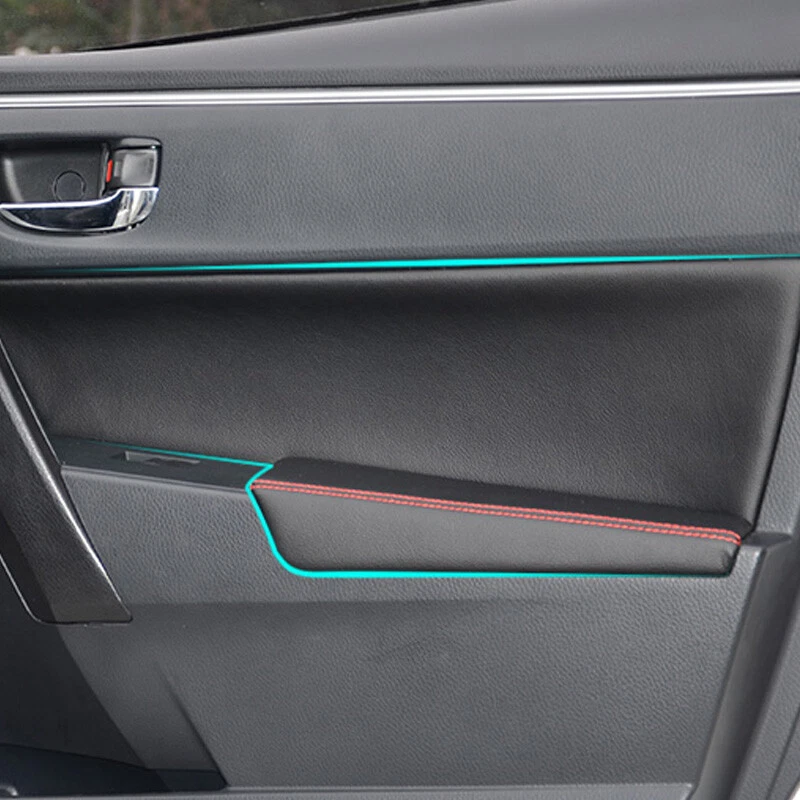 Panel de puerta de cuero reposabrazos almohadilla cubierta de superficie cubierta moldura para Toyota Corolla 14-17 Foto 4 de 4