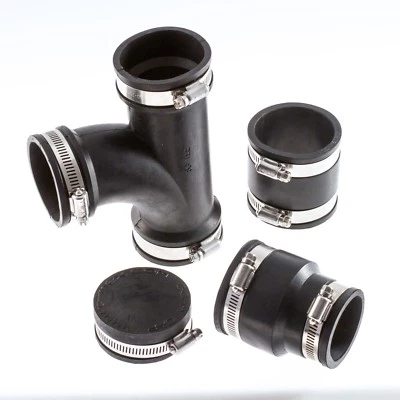 Flexible Pipe Fittings : Couplers : Reducers : Caps : Tees : Elbows