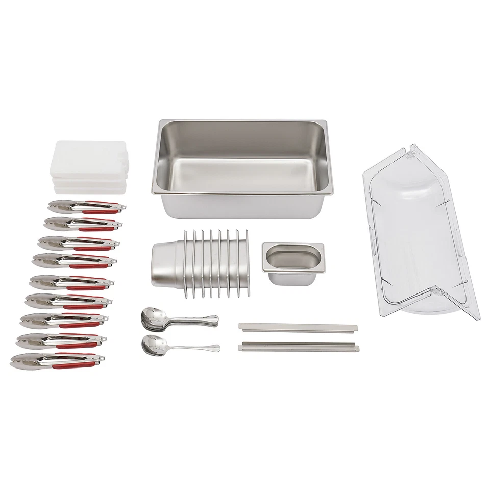 Food Serving Container Flip Top Serving Container with Lid + 9 Spoons & Clamps - Image 4 of 4