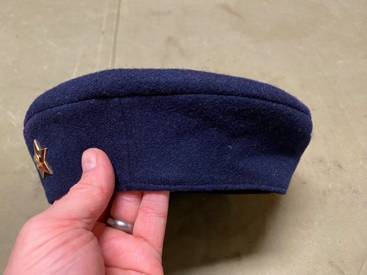 WWII SOVIET RUSSIA WOMEN'S M1936 BLUE WOOL BERET HAT W