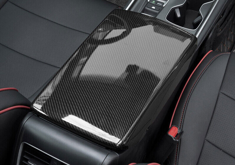 Carbon Fiber Central Console Armrest Box Cover Trim For Honda Accord 2018-2022