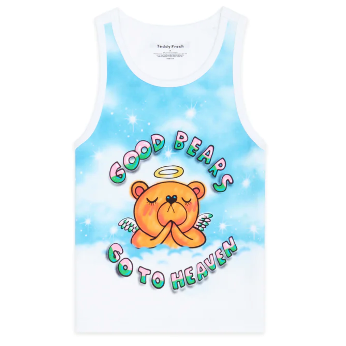 NWT Teddy Fresh Women Good Bears Go To Heaven Tank Top Size XL
