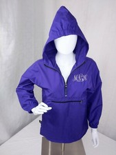 Charles River Pullover Rain Jacket youth sz 14-16 purple.