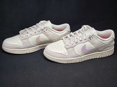 Nike Dunk Low Iridescent Swoosh Mens Size 10 Sail Pink Phantom HF5074-133 NBY