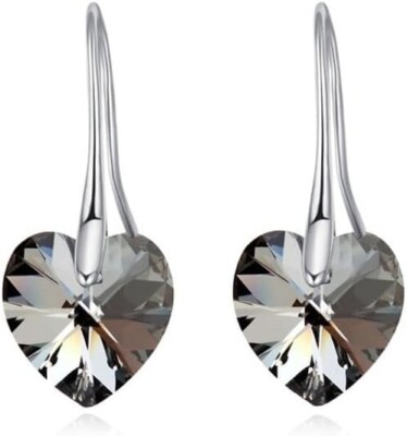 925 Silber, Ohrhänger, aus Swarovski Kristallen, Herz SILVER NIGHT