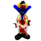 Murano Art Glass Clown Figurine 6.75" UV Reactive Italy Orig Sticker