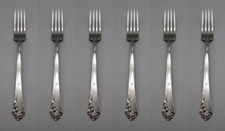 Oneida Stainless Flatware  DAMASK ROSE Dinner Forks - SET OF SIX * CUBE
