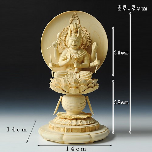 Statua Aizen Myo-Oh Hinoki altezza totale 25,5 cm Aizen Myo - Foto 6 di 6