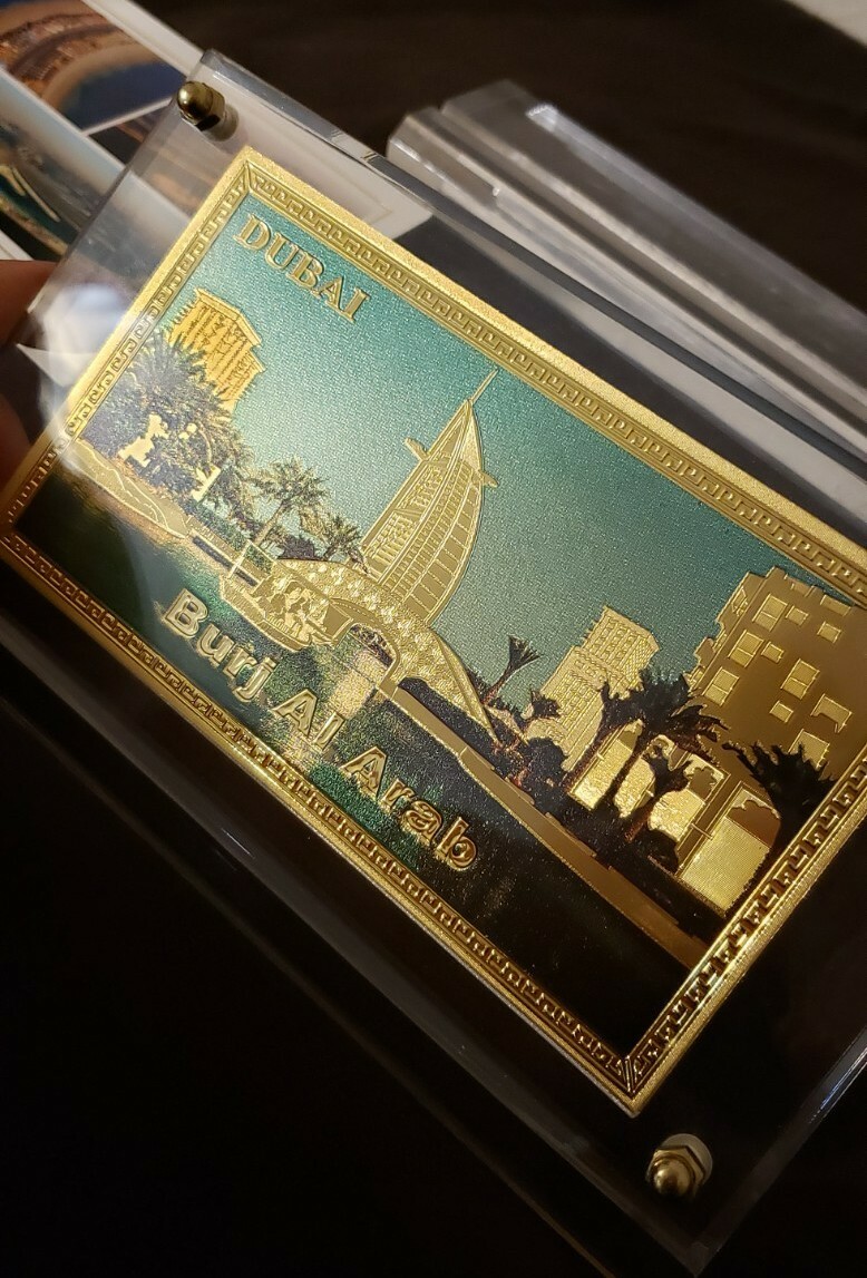 工芸品 UAE Souvenirs Burj Al Arab 24K Gold BURJ AL ARAB UAE
