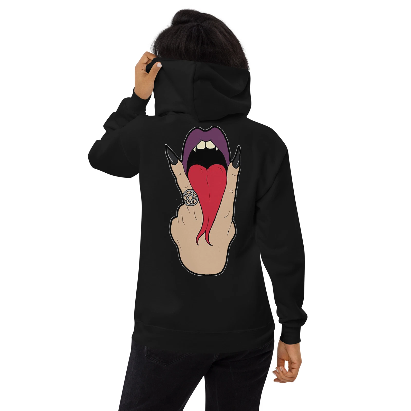 A The V Unisex fleece hoodie