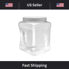 Plastic 32 oz. Parts Storage Clear Grip Jar with Screw on Lid 3.5" x 3.5" x 5.5"