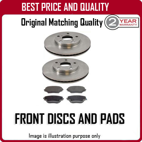 FRONT BRAKE DISCS AND PADS FOR TOYOTA COROLLA VERSO 1.6 VVT-I 12/2001-6/2004 - Picture 1 of 1