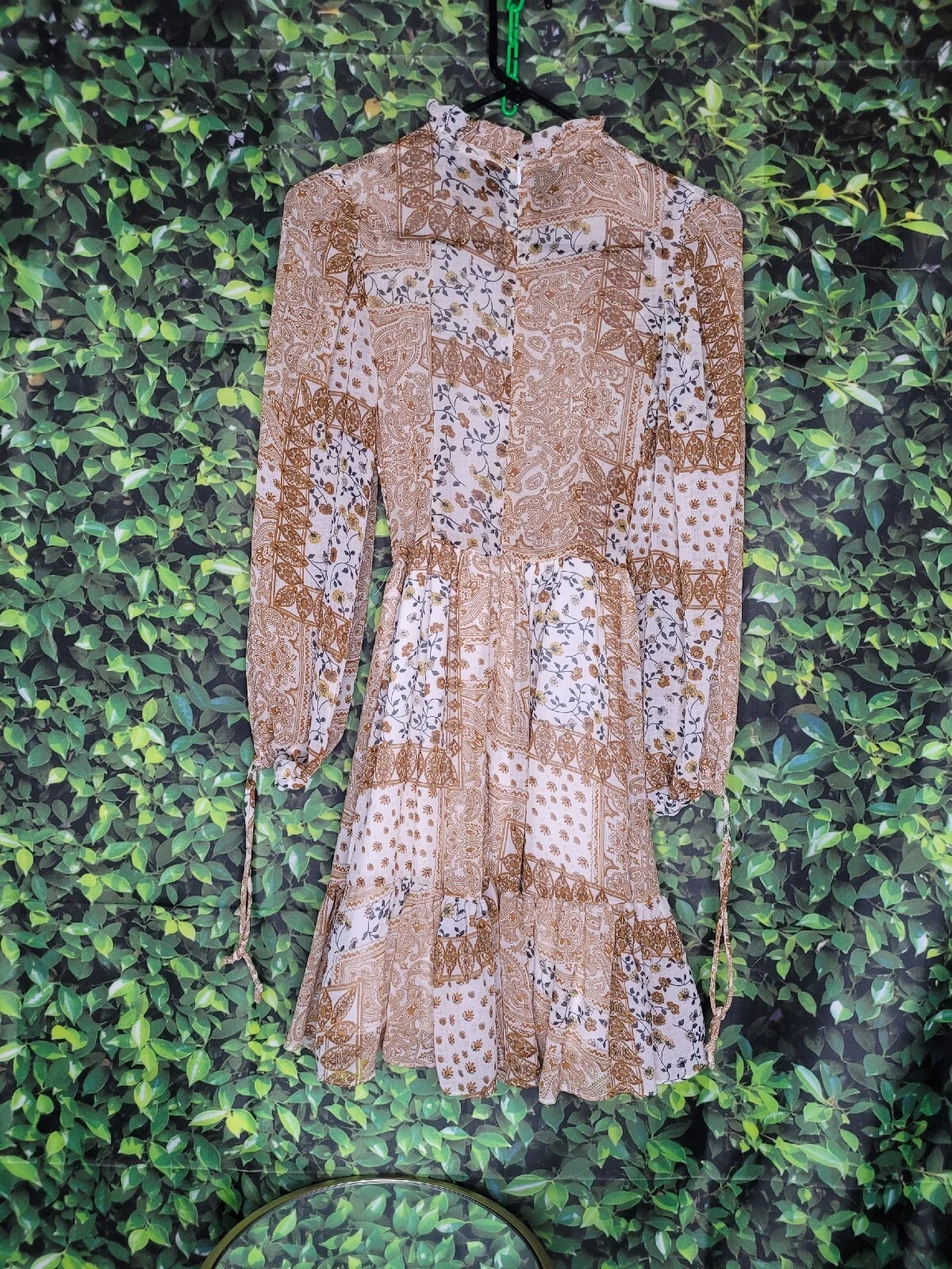 UNDERCOVER Abito contadino a maniche lunghe marrone Saints Secret donna taglia 9