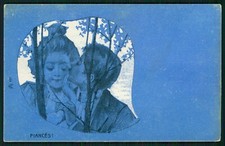 art Bottaro Italian Italy Art Nouveau love couple romance original 1900 postcard