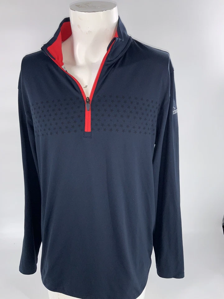 Pullover de golf Puma Volition 1/4 cremallera para hombre L azul elástico colonia GC YGI A3-216 Foto 2 de 4