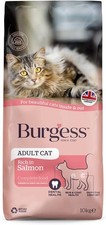 Burgess Adult Dry Cat Food Rich in Salmon 10kg Complete Balanced Nutrition 2.70 per kilo
