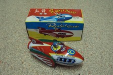 Vintage Schylling Tin Plate Rocket Racer Friction Powered MF 735 + Original Box