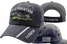 F-4 PHANTOM PLANE USA PATCH BLACK EMBROIDERED HAT CAP (LICENSED)
