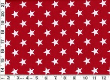 Large White Stars on Red Quilting Sewing Fabric by Yard 443