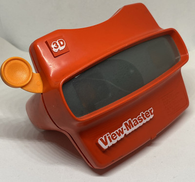 Vintage Viewmaster Red 3D Viewer with Orange Handle No Reels made in USA 