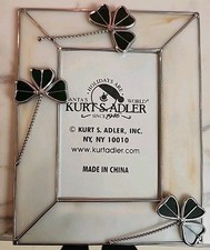 Kurt Adler Stained Glass Shamrock St Patrick’s Day Picture Frame 4x6