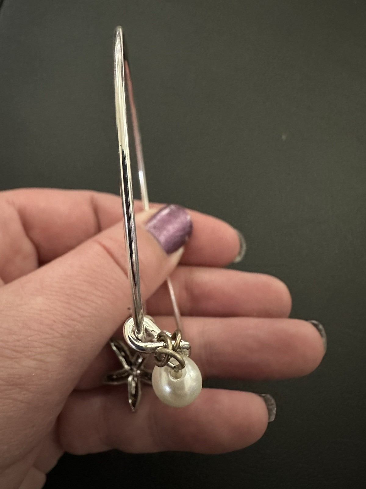 Beach Themed Silver Shell Bangle Bracelet - image 11