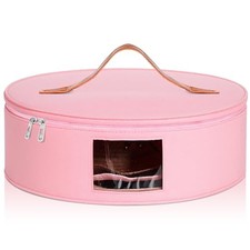 Hat Box Storage for Women Storage Bag for Wide Brim Height 6.3 Inches Pink
