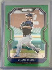 2021 Panini Prizm - Tier II Shane Bieber #166 Green Prizm