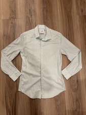 Goodfellow Men  s White/Green Long Sleeve Button Down Shirt Medium Slimfit