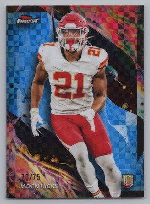 2024 Finest #169 Jaden Hicks Blue Checkerboard Refractor #/75 RC