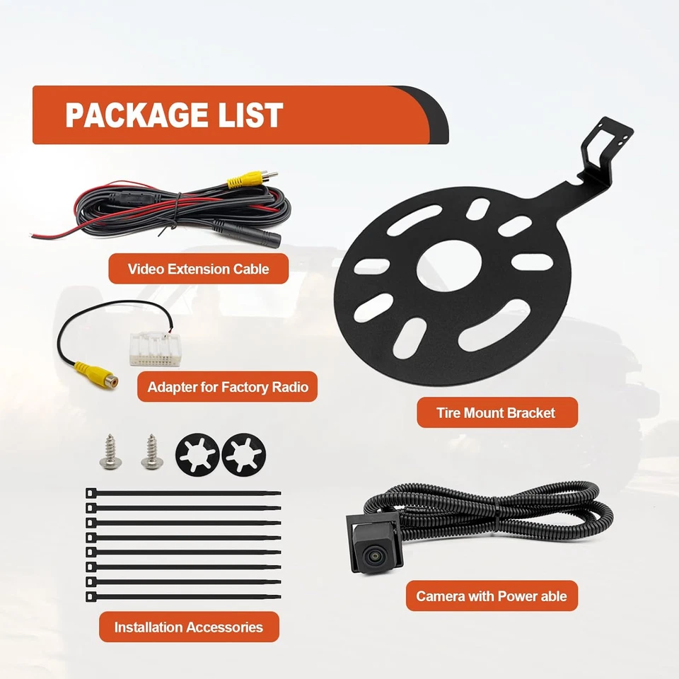 Spare Tire Backup Camera, Car Rear View Back up Camera for Jeep Wrangler Spare T - Image 2 of 4