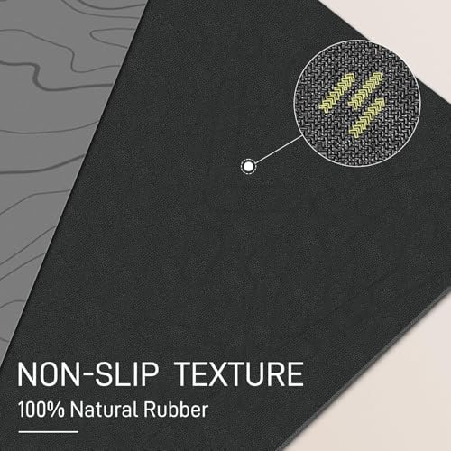 Non-Slip 4mm Natural Rubber Yoga Mat for Women and Men, Anti-Tear Workout Mat