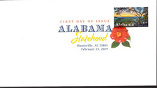 2019 First Day Cover Honoring Alabama = artwork by USPS Color Cancel
