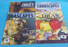 Lot of 4 how to draw trees landscape seascape instruction books