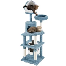 Topeakmart Cat Tree Ocean-Themed Cat Tower 61in, Multi-Level Cat Climbing Tree